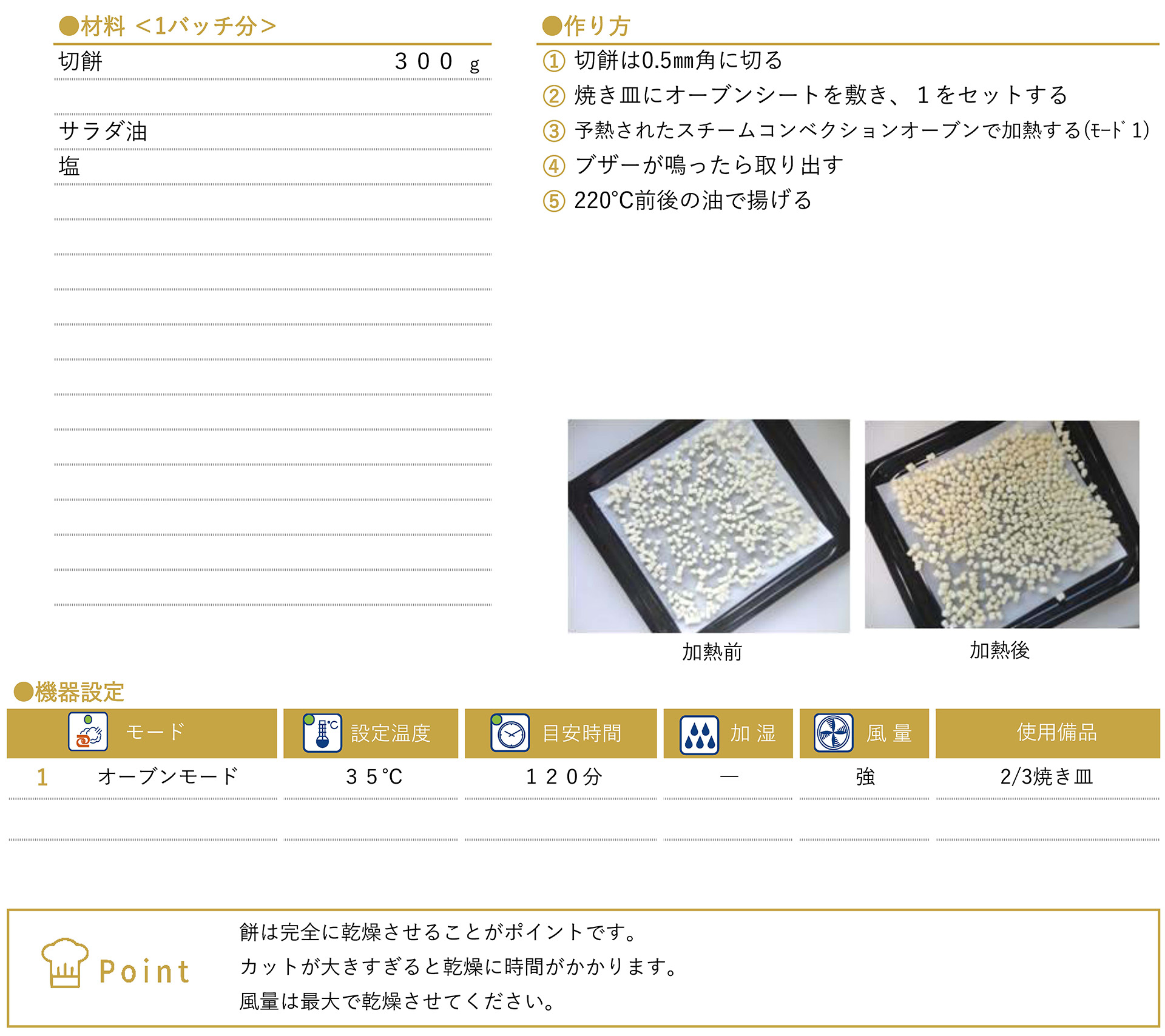 切り餅でつくるおかきのレシピ